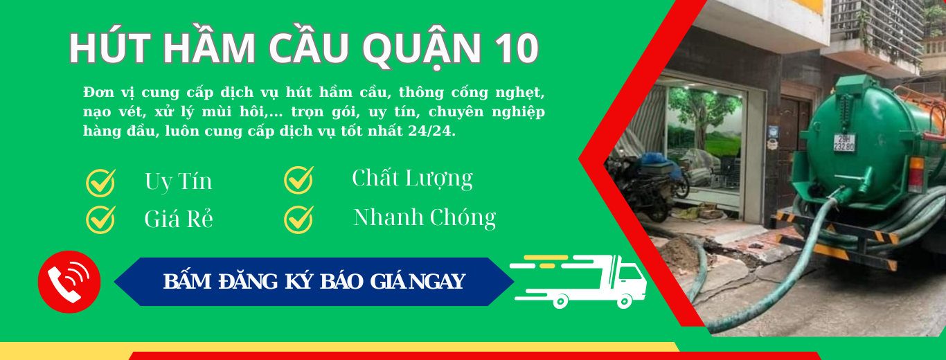 Dịch vụ rút hầm cầu tại quận 10 giá rẻ