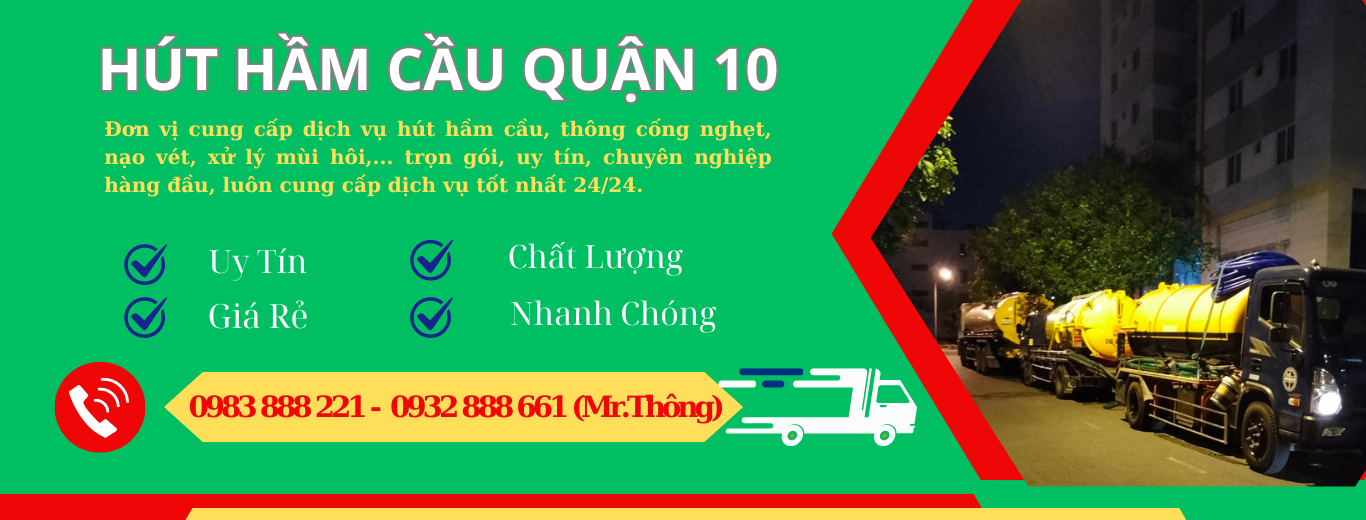 Dịch vụ rút hầm cầu tại quận 10 giá rẻ