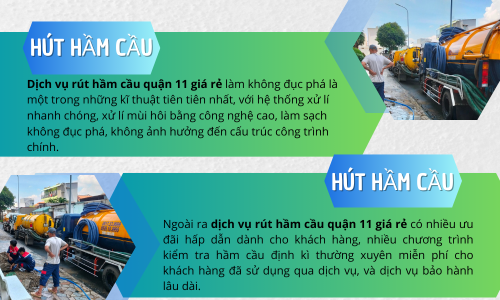 Dịch vụ rút hầm cầu quận 11 giá rẻ.