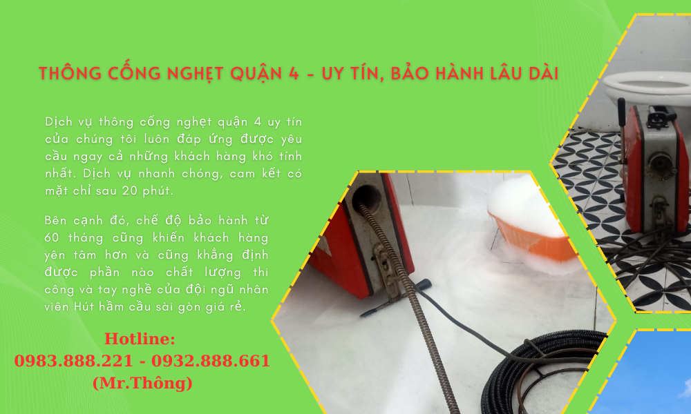 dịch vụ thông cống nghẹt quận 4 giá rẻ