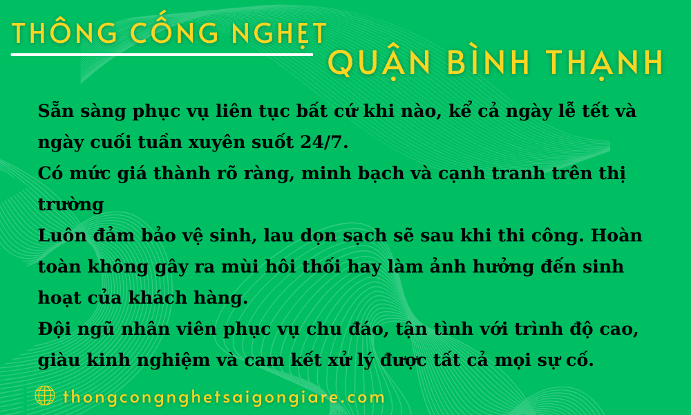 Thống Cống Nghẹt Quận Bình Thạnh