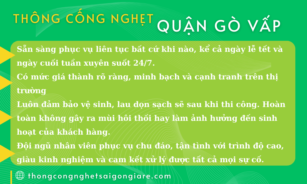 Thống Cống Nghẹt Quận Gò Vấp